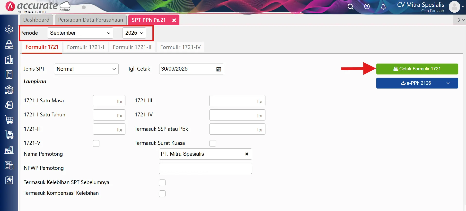 Catat gaji PPh 21 & SPT
